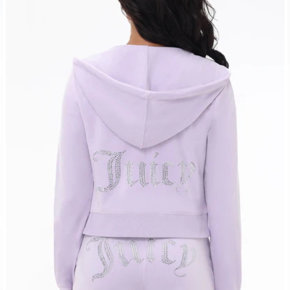 Juicy Couture Plush Purple Hooded set Sz XL new